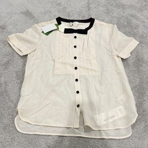 kate spade Cream and Black Button Down Shirt
